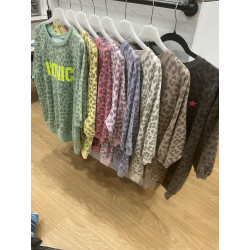 Sweat manches courtes léopard ICONIC