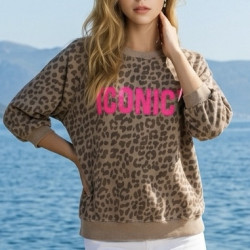 Sweat manches courtes léopard ICONIC
