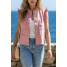 Veste sans manches rose col victorien
