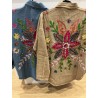 Surchemise sequins fleurs