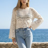 Haut Bora crochet beige
