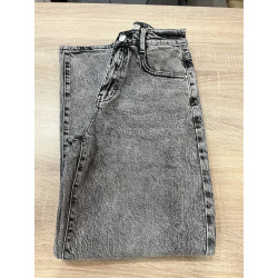 Jeans barrel noir délavé