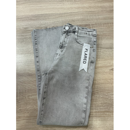 Jeans flared Classic gris délavé