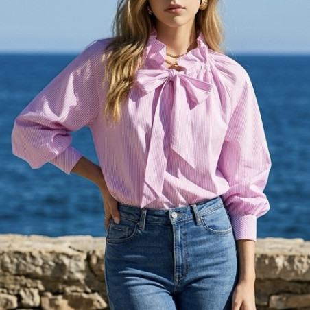 Blouse Celia rayure rose
