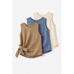 Top en lin avec noeud