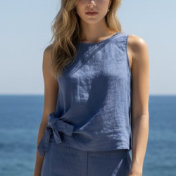 Top en lin avec noeud