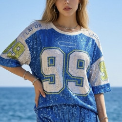 T-shirt à paillette numéro