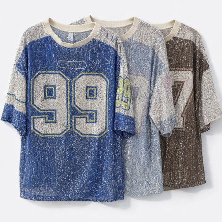 T-shirt à paillette numéro