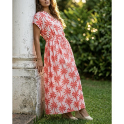 Robe Palmiers corail