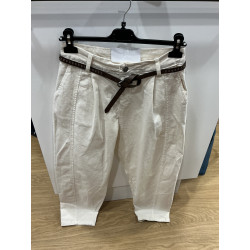 Pantalon barrel coton écru