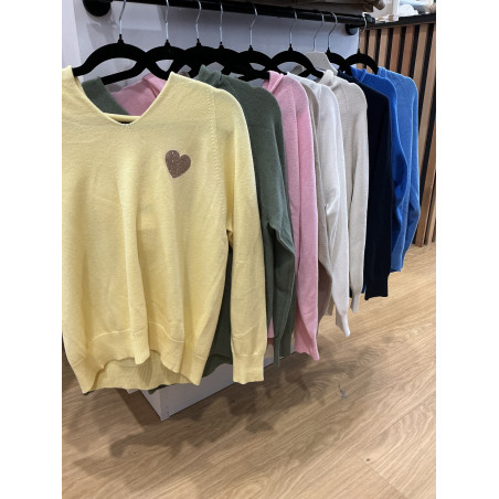 Pull à capuche coeur
