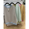 Sweat rayée manches longues