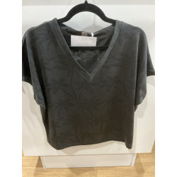 T-shirt noir palmiers