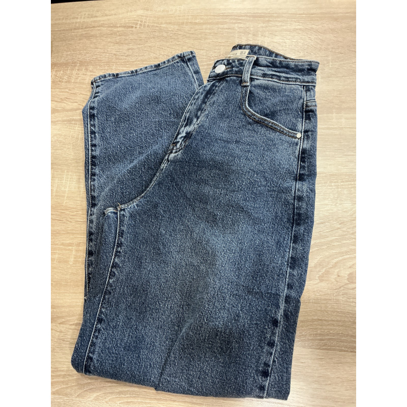 Jeans barrel bleu foncé