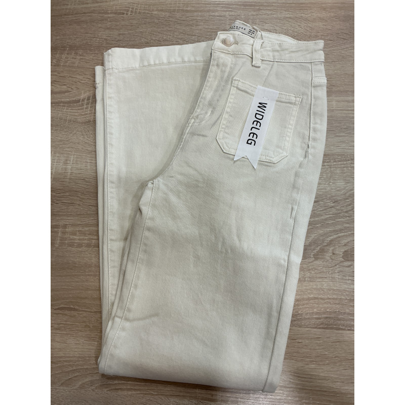 Jeans long large écru