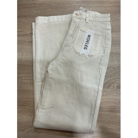 Jeans long large écru