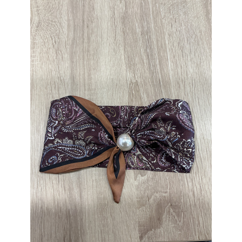 Collier foulard prune