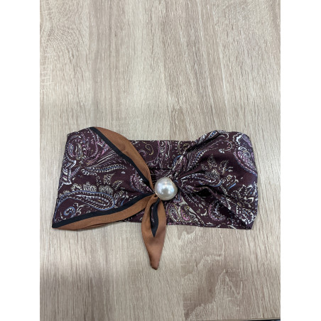 Collier foulard prune