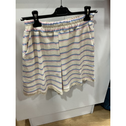 Short rayé rose et bleu