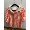 Polo rayé rose et orange