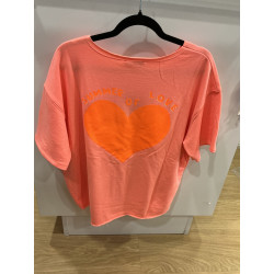 T-shirt sweat Summer of Love corail