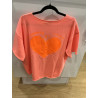 T-shirt sweat Summer of Love corail