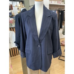 Blazer rayé marine