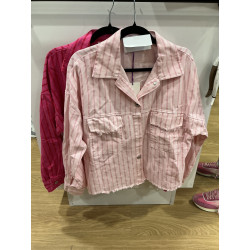 Veste à rayure rose