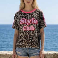 T-shirt Style Club Léopard