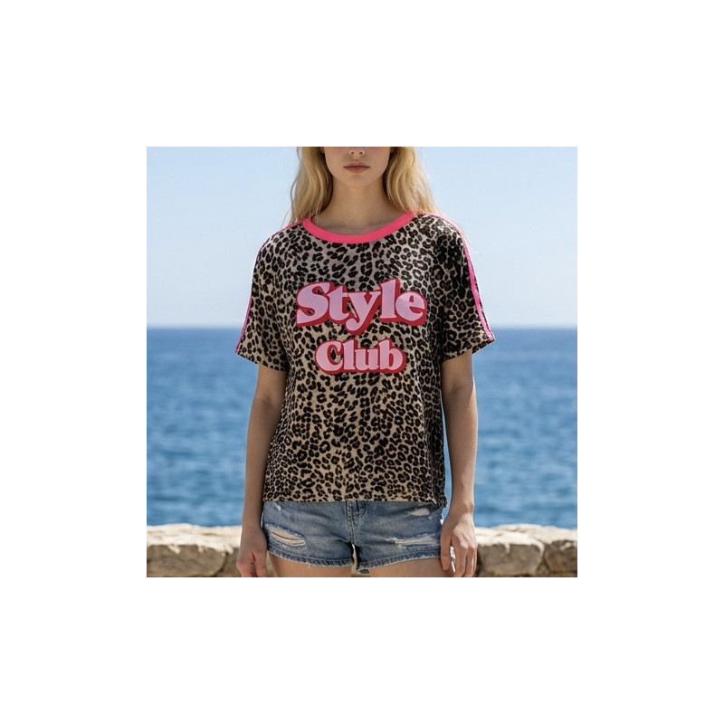 T-shirt Style Club Léopard