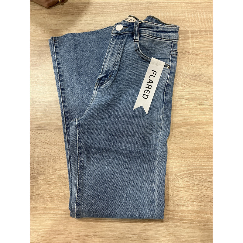 Jeans flared 7/8 classic bleu