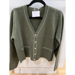 Gilet col V kaki