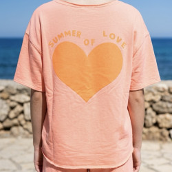 T-shirt sweat Summer of Love corail