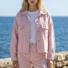 Veste à rayure rose