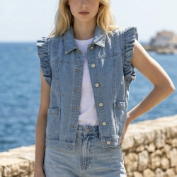 Veste sans manches bleu jeans