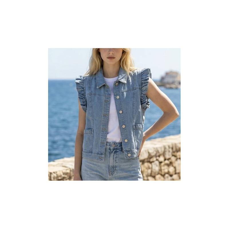 Veste sans manches bleu jeans