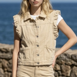 Veste sans manches beige