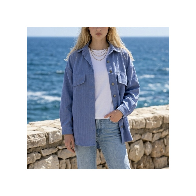 Surchemise bleu à rayure