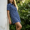 robe courte à pois marine