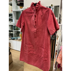 Robe courte jeans robe rouge