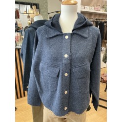 Veste gilet à capuche marine