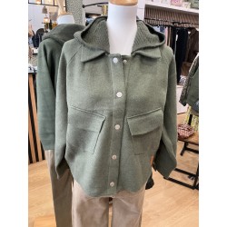 Veste gilet à capuche kaki