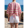 T-shirt rayé noeud
