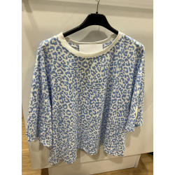 T-shirt léopard bleu ciel