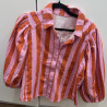 Veste rayure rose et rouge