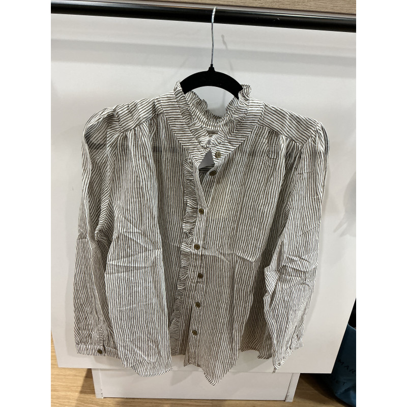 Chemise rayé taupe
