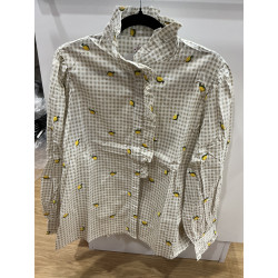 Chemise carreau beige citron