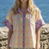 chemise carreaux rose et jaune SYLVIE