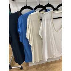T-shirt col V uni