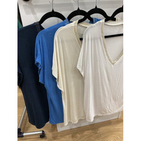T-shirt col V uni